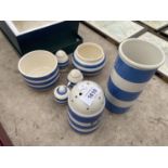 TWO ITEMS OF T G GREEN CORNISH WARE AND FIVE SIMILAR ITEMS