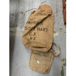 A MILITARY KIT BAG FOR A SERGEANT HART AND ANOTHER BAG