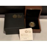 A BRITANNIA 2009 1/4 oz GOLD PROOF £25 COIN IN PRESENTATION BOX WITH CERTIFICATE