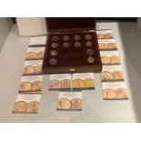 A TWELVE COIN THE HISTORIC SOVEREIGN COLLECTION SET WITH SOVEREIGNS FROM QUEEN VICTORIA TO PRESENT