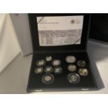 A ROYAL MINT 2009 UNITED KINGDOM TWELVE COIN SILVER PROOF SET WITH PRESENTATION BOX AND CERTIFICATES
