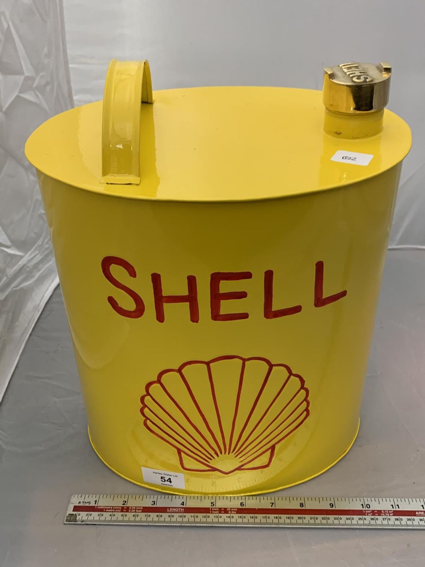 A YELLOW SHELL PETROL CAN