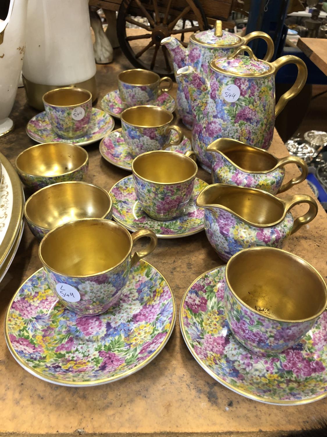 A PRETTY FLORAL MADDOCK COFFEE SET AND THREE ROYAL DOULTON 'BELMONT' PLATTERS WITH COFFEE POT - Image 2 of 2