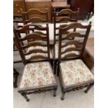 A SET OF FOUR REPRODUCTION LADDERBACK CHAIRS