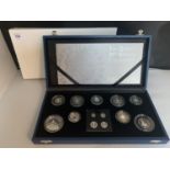 A QUEEN'S EIGHTIETH BIRTHDAY 13 COIN SILVER PROOF SET IN PRESENTATION BOX