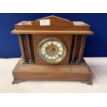 AN ANSONIA CLOCK CO NEW YORK MANTLE CLOCK WITH ORNATE FEET