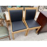 TWO MODERN OAK DINING CHAIRS