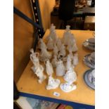 A LARGE COLLECTION OF PURE WHITE CHINA FIGURINES