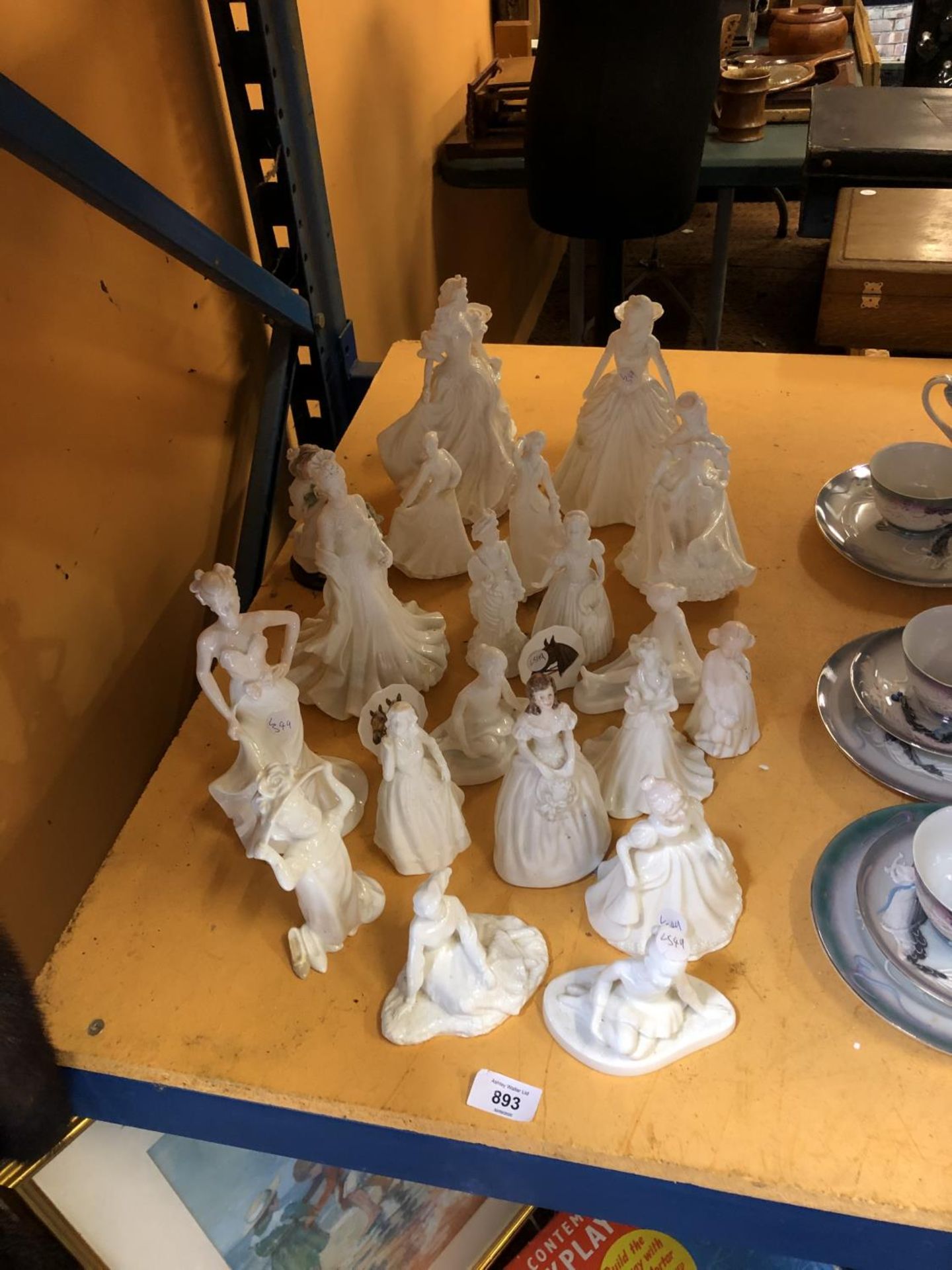 A LARGE COLLECTION OF PURE WHITE CHINA FIGURINES