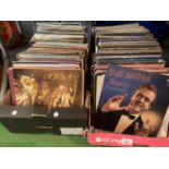 A LARGE COLLECTION OF LPS TO INCLUDE ABBA, NEW ORLEANS JAZZ ETC