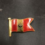 A 9 CARAT GOLD FLAG BROOCH