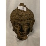 AN ANTIQUE STYLE STONE BUDDHA HEAD