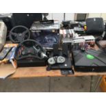 VARIOUS GAMING ITEMS TO INCLUDE AN X BOX, PLAYSTATION MAD CATZ, TOP DRIVE AND GAMES ETC
