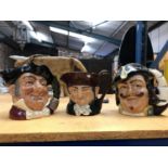 A GROUP OF THREE ROYAL DOULTON CHARACTER JUGS - CAPTAIN HENRY MORGAN, OLD CHARLEY AND MINE HOST