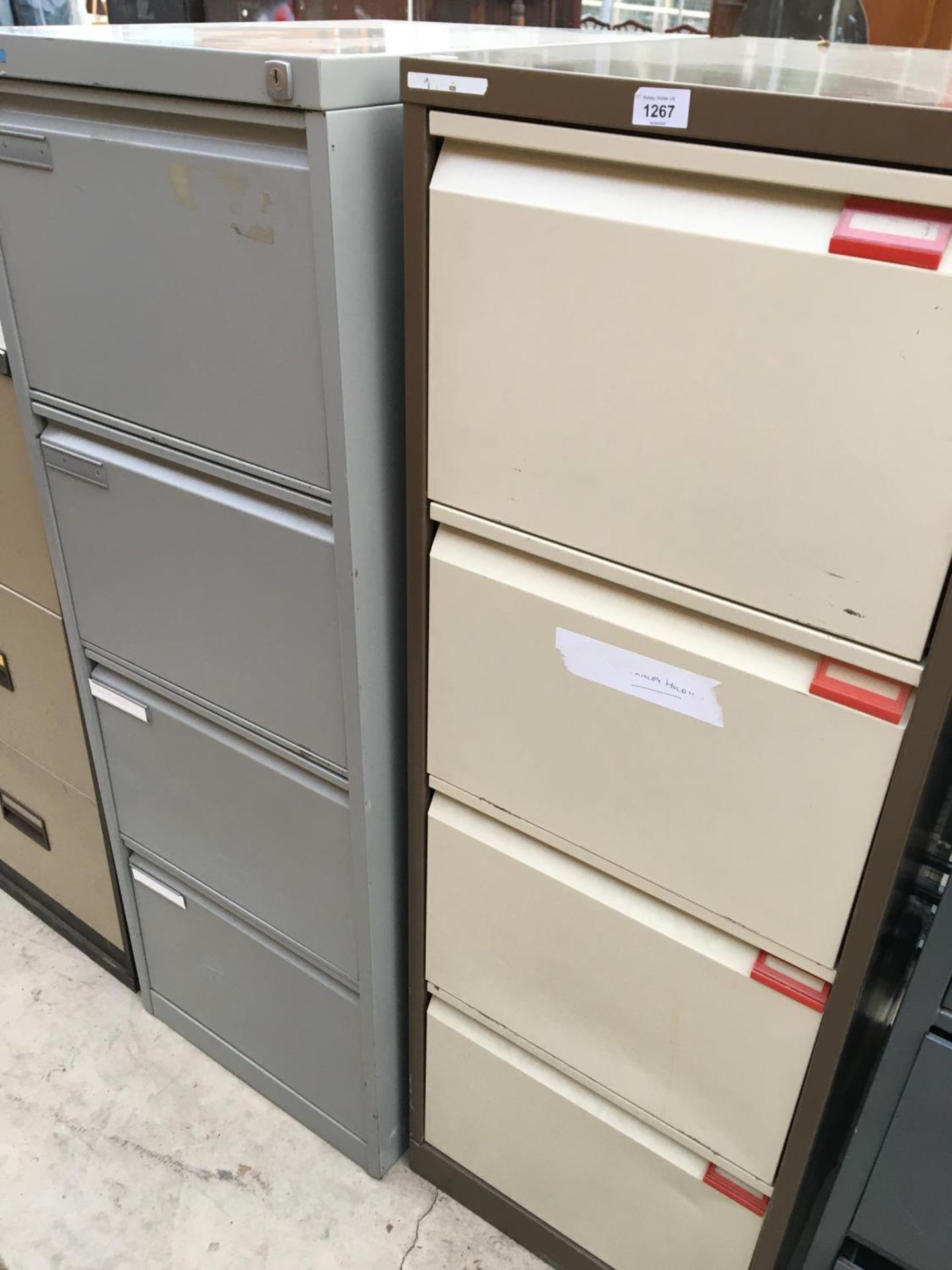 TWO FOUR DRAWER METAL FILING CABINETS