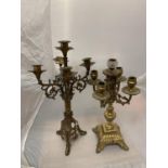 TWO ORNATE CANDELABRAS