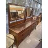 A PAIR OF MAHOGANY EDWARDIAN DRESSING CHESTS, 42" WIDE