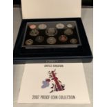 A 2007 ROYAL MINT TWELVE COIN CUPRO NICKEL SET IN PRESENTATION BOX WITH CERTIFICATE