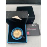 A BOXED 2012 ROYAL MINT OLYMPIC GOLD PLATED SILVER PROOF 5 POUND COIN WITH CERTIFICATE