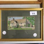 A BROCKLEHURST AND WHISTON EMBROIDERED SILK PICTURE OF SULGRAVE MANOR