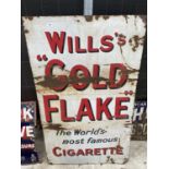 A VINTAGE ENAMEL WILL'S GOLD FLAKE SIGN