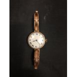 A 9CT ROSE GOLD LADIES WRISTWATCH