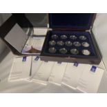 A THIRTEEN COIN SILVER PROOF SOLOMON ISLANDS $25 COINS SET HISTORY OF POWERED FLIGHT COLLECTION IN A