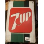 A METAL VINTAGE STYLE 7 UP SIGN 20CM X 30CM