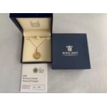 A BRITANNIA £10 GOLD COIN WITH 9CT GOLD CHAIN