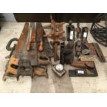 A LARGE QUANTITY OF PLANES AND SAWS ETC.