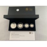 A BOXED 2010 ROYAL MINT BRITANNIA SILVER PROOF 4 COIN SET WITH CERTIFICATE