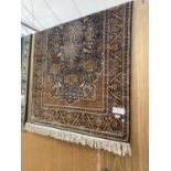 A BROWN PATTERNED RUG