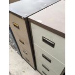 TWO FOUR DRAWER METAL FILING CABINETS TO INCLUDE A TRIUMPH