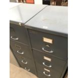 TWO FOUR DRAWER GREY METAL FILING CABINETS