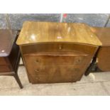 A STAG DRESSING TABLE WITH TRIPLE MIRROR, 60" WIDE