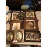 AN ASSORTMENT OF WOODEN FRAMED PICTURES