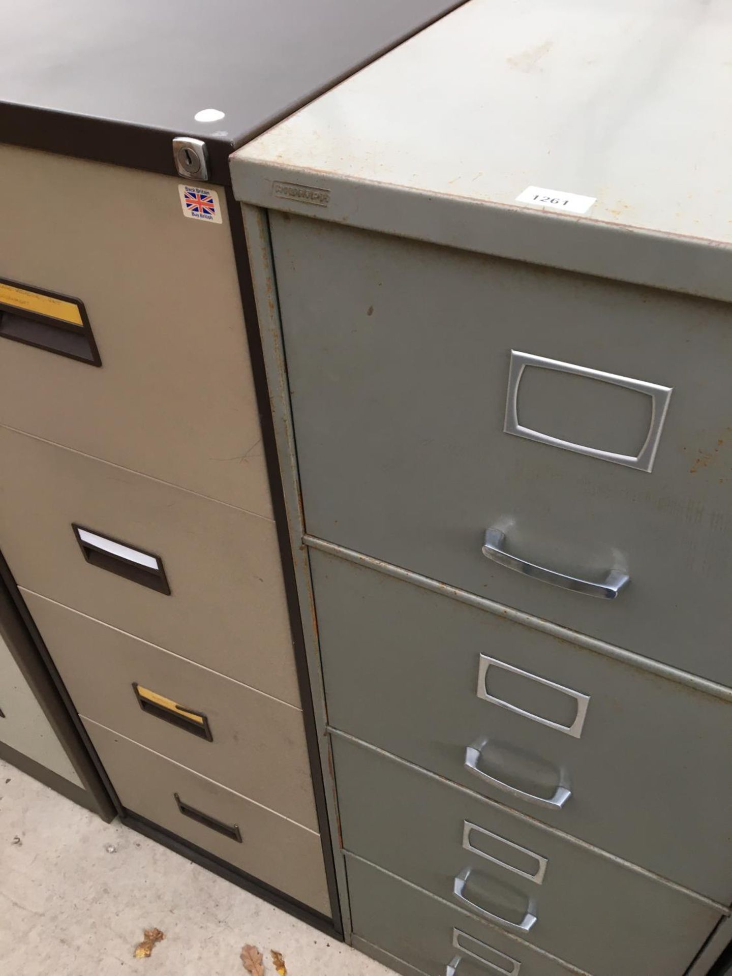 TWO TRIUMPH FOUR DRAWER METAL FILING CABINETS - Image 2 of 2