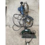 AN ELECTRIC PLANER, JIGSAW AND RIP SAW