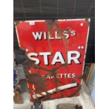 A VINTAGE ENAMEL WILL'S STAR CIGARETTES SIGN