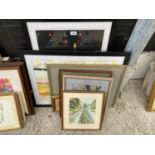 NINE VARIOUS PICTURES AND PRINTS - INCLUDING ORIGINAL MIXED MEDIA BY PATTI HARRILD AND PHILIP DOBSON