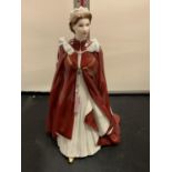 A ROYAL WORCESTER HER MAJESTY THE QUEEN 80TH BIRTHDAY FIGURINE