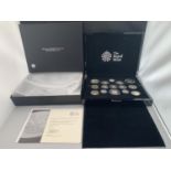 A BOXED 2013 ROYAL MINT SILVER PROOF 15 COIN SET WITH CERTIFICATE