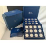 A SET OF 24 SILVER PROOF ONE OUNCE COINS - THE QUEEN'S DIAMOND JUBILEE. IN PRESENTATION BOX WITH