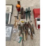 VARIOUS TOOLS - WOOD PLANE, HAMMERS, SPANNERS ETC