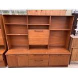 A MEREDEW TEAK LOUNGE UNIT, 79" WIDE