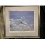 A FRAMED PRINT "THERE'LL BE BLUEBIRDS OVER" SIGNED BY MICHAEL SMART