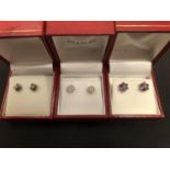 THREE PAIRS OF 9CT GOLD EARRINGS