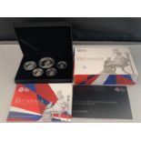 BOXED 2013 ROYAL MINT BRITANNIA SILVER PROOF SET OF 5 COINS WITH CERTIFICATE