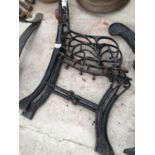 A PAIR OF CAST IRON BENCH ENDS