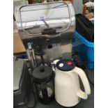 A COFFEE DISPENSER, CAFETIERE AND JUG ETC